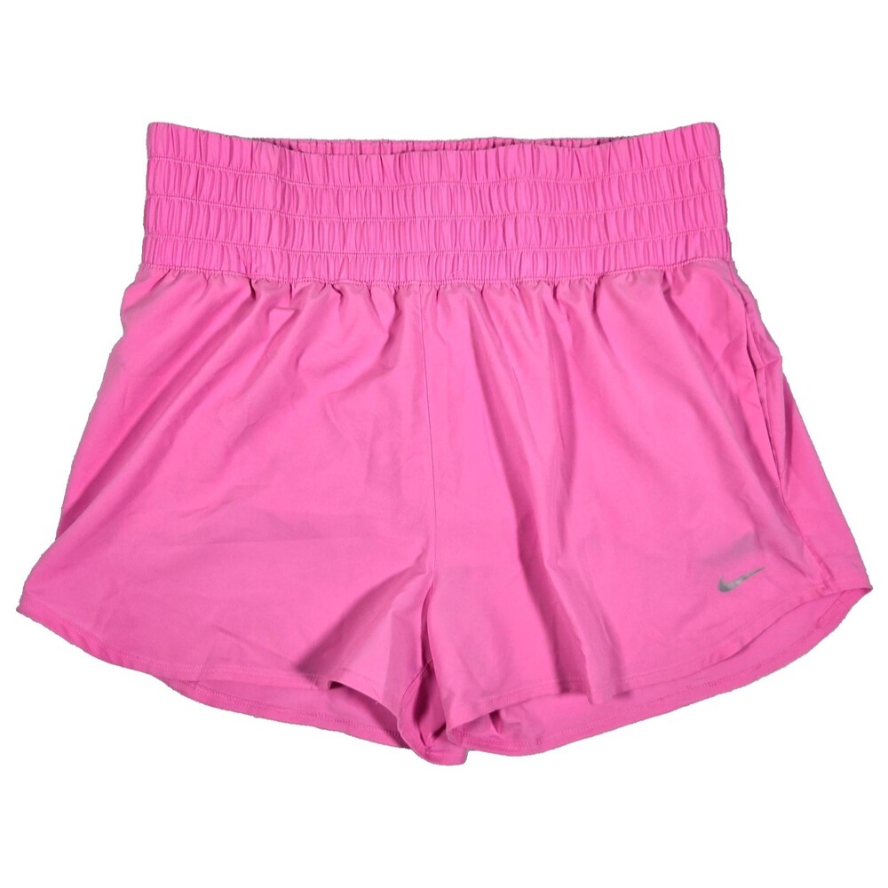 Nike One Women's XL Dri-FIT Ultra High Waisted 3" Lined Shorts Playful Pink New